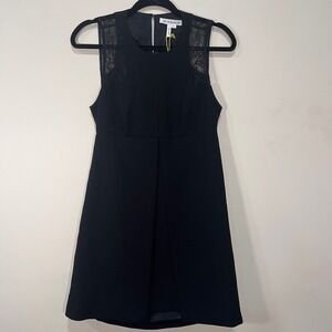 BCBGeneration Black Sleeveless Dress Lace Detail NWT Size 6 A6